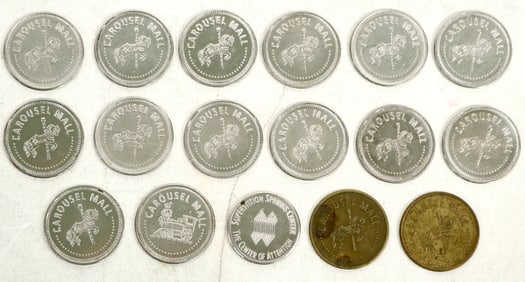 Carousel Cntr Mall, NY tokens - Group of 17 [196558]
