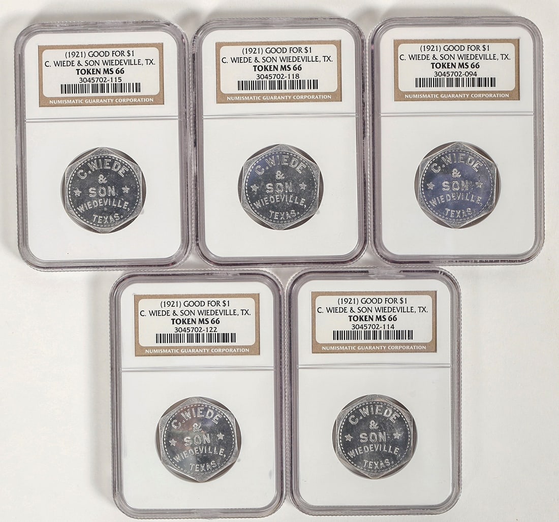 C. Wiede & Son Tokens: MS 66 (5) [197154] (1 of 2)