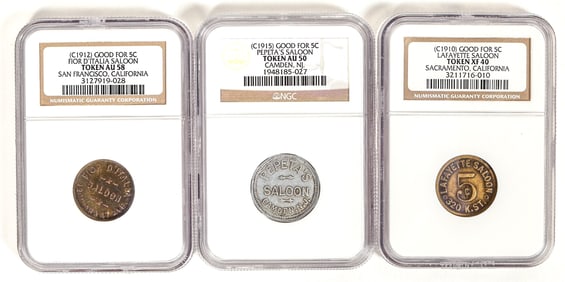 Graded Saloon Tokens (3) [197114]