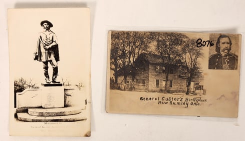 Harrison County Postcards; General Custer; RPC Pair [187773]