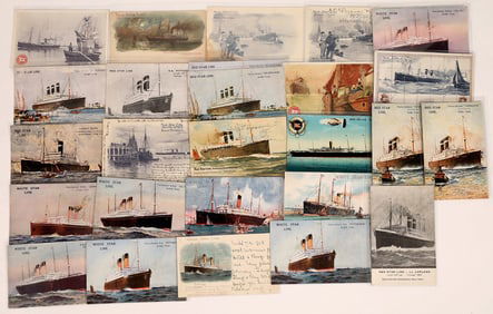 White Star & Red Star Shipping Lines Ad Cards [199702]