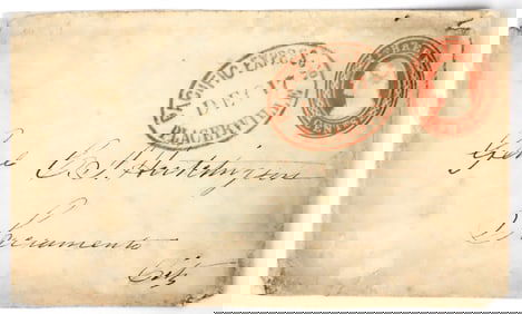 1850 Pacific Express Placerville Cover- 3c Stamp [198959]