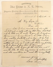 Ellensburgh Washinton Territory Letter [183904]