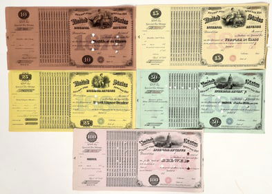 Special US Internal Revenue Tax Stamps, Five Different [199556]