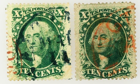 Scott #35, Washington 10c, 2 Variants [199726]