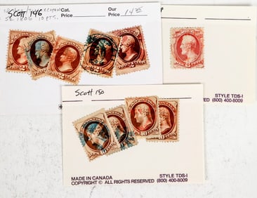 Scott #146, #148, #150 - Group (10) [182164]