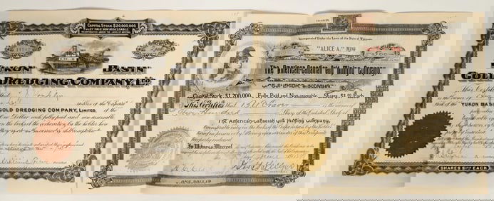 Klondike Gold Rush Yukon Mining Stock Pair [196919]