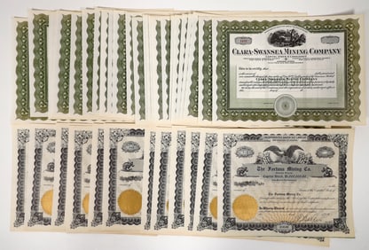 Unissued Arizona Mining Stocks, 2 Different, 42 Total [194100]