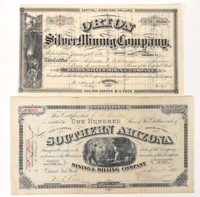 Pair of Arizona Mining Stocks, 1881 [191354]