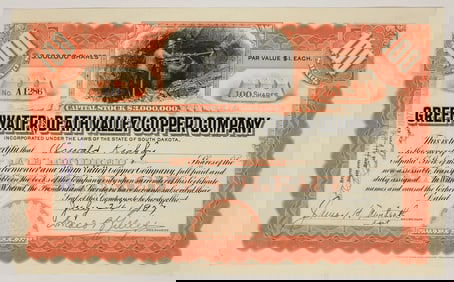 Greenwater & Death Valley Copper Company Stock Certificate [192920]