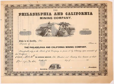 Philadelphia & California Unissued Stock Certificate [150515]
