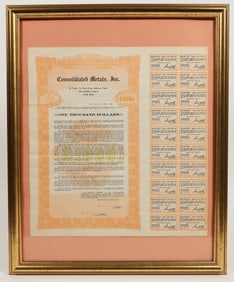 Consolidated Metals, Inc. Unissued Bonds 1926 [198643]