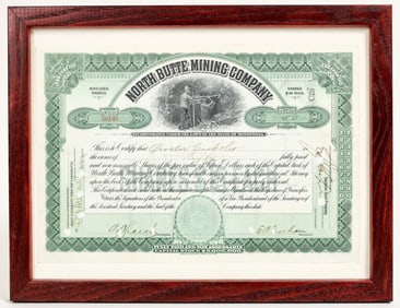 Northern Butte Mining Company Stock Certificate [198640]
