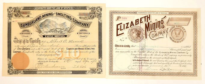 Pair of Montana Mining Stocks [191389]