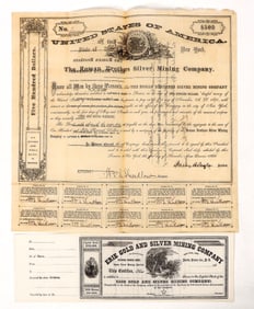 Austin Mining Stock and Bond, 1860's, Rare [191473]
