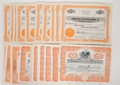 Comstock-Keystone Mining Stocks, 3 Different, 23 Total [193959]