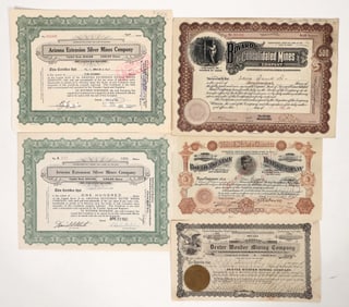 Nevada Mining Stocks, 5, 1907-21 [192460]