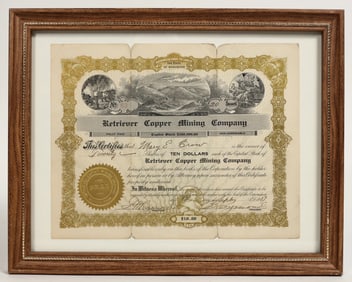 Retriever Copper Mining Company Stock Certificate 1917 [198651]