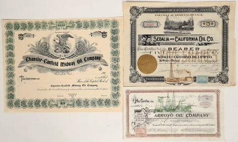 Three Different California Oil Stock Certificates [192916]