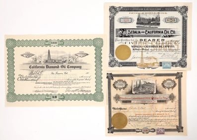 California Oil Stock Trio w/ Vignettes, 1901 [192630]