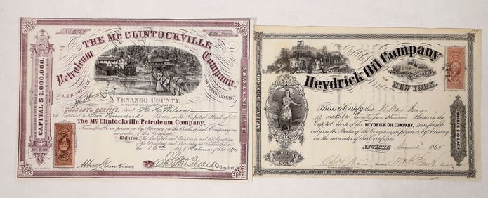 New York/Pennsylvania Oil Stock Pair 1865-1870 [192552]