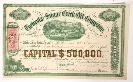 Tionesta and Sugar Creek Oil Stock, 1865 [191637]