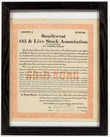 Bond Certificate for the Southwest Oil & Live Stock Association 1920 [198650]