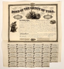 Yuba County, Calif., Railroad Bond, c1866 [191301]