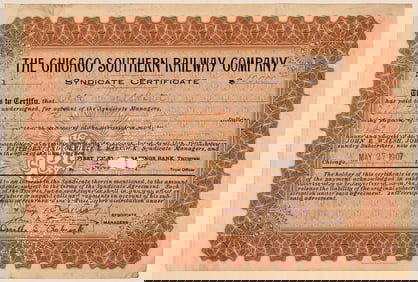 Chicago Southern Railway Co Syndicate Certificate #1 [199651]
