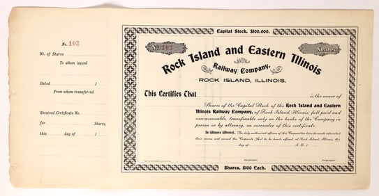 Rock Island and Eastern Illinois Railway Stock [174376]