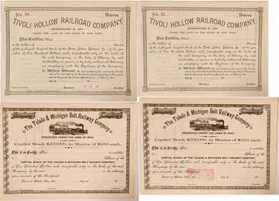 Ohio and New York Railroad Stocks [199672]