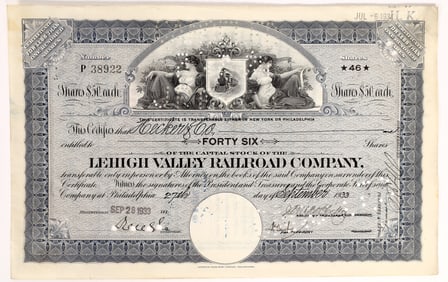 Lehigh Valley Railroad Co., Stock, 1933 [154880]