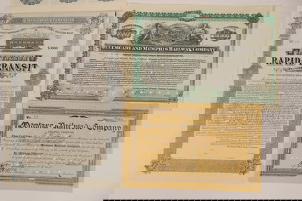 Two Western RR Stock Certs & Bond [199678]