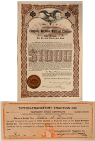 Pennsylvania and Indiana Railroad Stocks [199677]