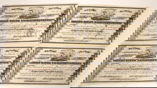 Oregon Steam Navigation Share Scrip, 4, 1874, Very Rare [192769]