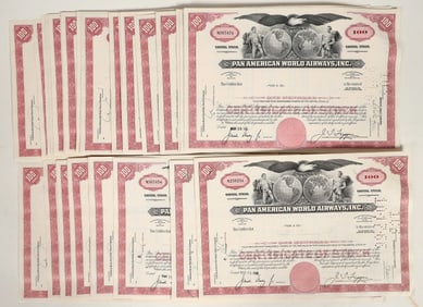 Pan American World Airways, Inc. Stock Certificates (50) [192924]