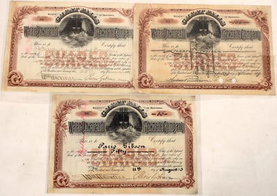 Water-Power and Townsite Company Stocks (3) [190663]