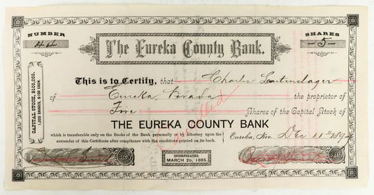 Eureka County Bank Stock Owned by Lautenschlager [199608]