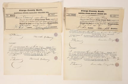 Bank Stocks Otsego Co. NY c1831-42 (2) [187681]