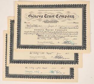 Bank Stocks Geneva Trust NY c1919 (3) [187683]