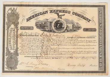 American Express Company Issued to & Signed by Butterfield, Wells, & Fargo [197506]