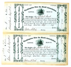 Washington Fire Co. Stock Assoc. Pair, 1867 [191198]