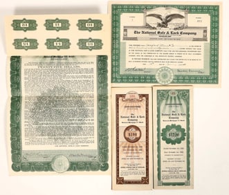 Stock Cert & 3 Bonds - The National Safe & Lock Company, Cleveland, Ohio [191293]