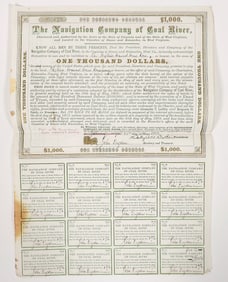 Coal River Steam Navigation Bond, 1869 [192559]