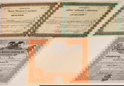 Munitions Stock Certificates 1918 [199663]