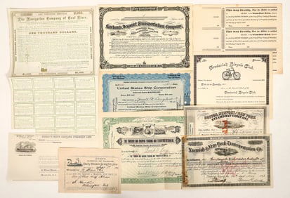 Transportation Stock Cert Collection, c183X-1922 (13) [191304]
