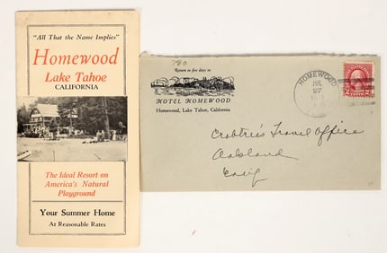 Homewood Resort, Lake Tahoe, Rare Brochure & Pictorial Corner Ad Cover [199787]