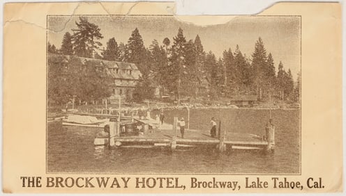 Photographic Full-Face Cover from Brockway Hotel, Lake Tahoe, 1918 [192892]
