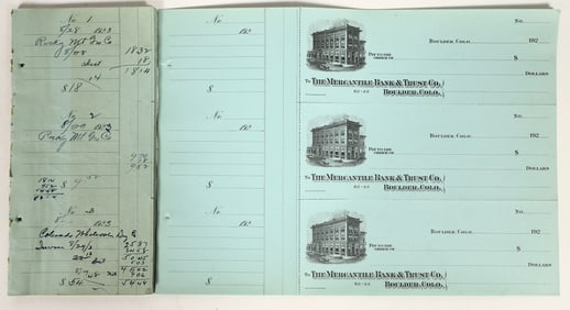 Original Check Register & Unused Checks, Boulder, Colorado [196912]