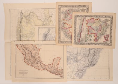 South & Central America Map Lot c1800's [180163]